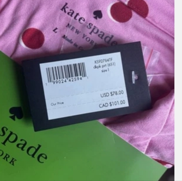 Kate Spade Pink/Red Polka Dot Pajama Set, NWT - Picture 3 of 3